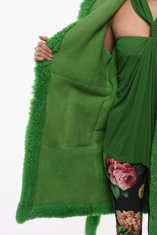 Lamb Fur Wrap Coat with Hood