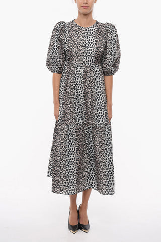 Animal Motif Open Back CARRIE Maxi Flared Dress
