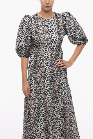 Animal Motif Open Back CARRIE Maxi Flared Dress