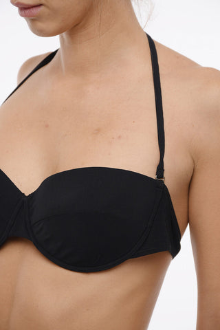 Perforated Logo Monochrome Bikini