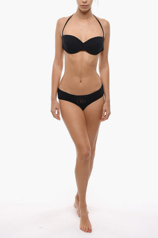 Perforated Logo Monochrome Bikini