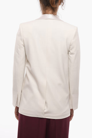 Blazer Smoking con Revers a Scialle e Dettagli in Satin