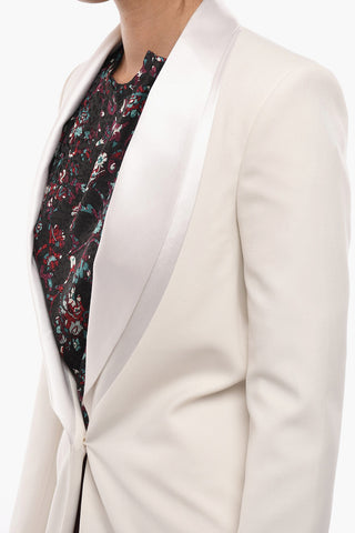 Blazer Smoking con Revers a Scialle e Dettagli in Satin