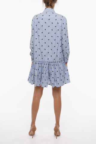 Striped Embroidered Shirt Dress
