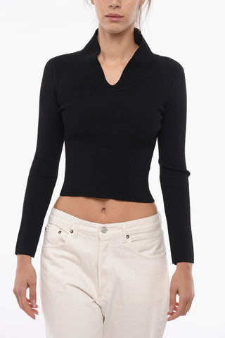 Cropped Stretchy Turtle Neck Jumper