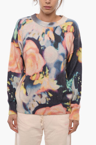 PS Crew Neck Cotton Blend Sweater with Tie Dye Motif