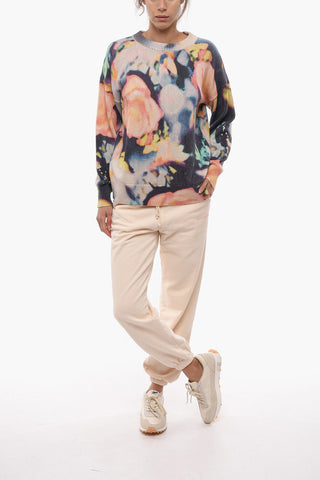 PS Crew Neck Cotton Blend Sweater with Tie Dye Motif
