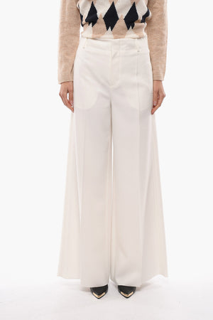 Pantaloni Palazzo A Vita Alta con Passanti