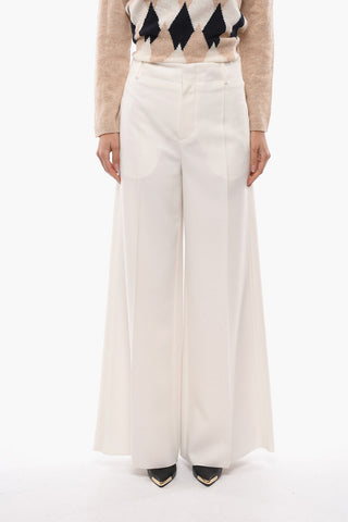 High-Waist Palazzo Trousers with Belt Loops
