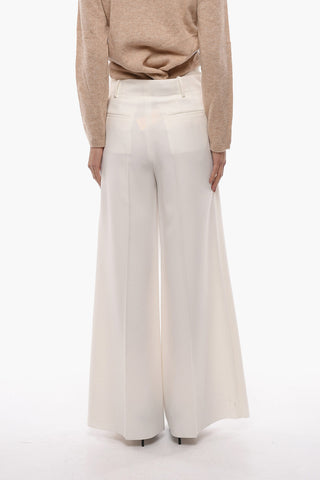 High-Waist Palazzo Trousers with Belt Loops