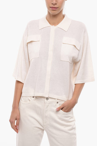 Cashmere Short Sleeves Knitwears with Utility Pockets