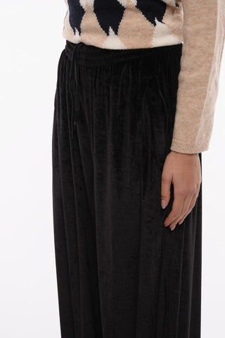 Drawstring Wide Leg Velour Pants