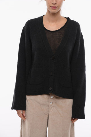 Cardigan in Misto Lana con Scollo a V