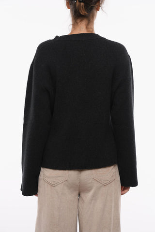 Cardigan in Misto Lana con Scollo a V