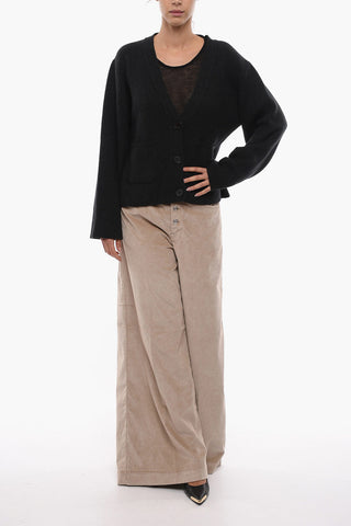 Cardigan in Misto Lana con Scollo a V