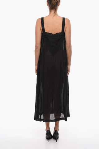 Maxi Sheer Slip Dress VIVIAN with Lace and Ruffle Trims