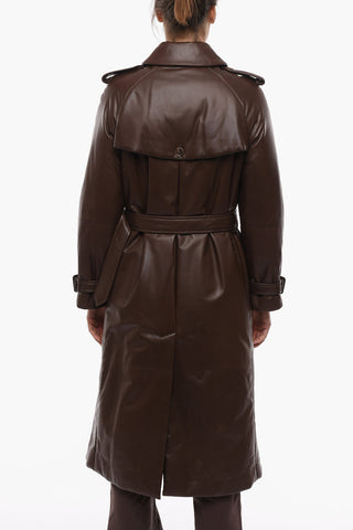 Belted Double Breasted Leather Trench