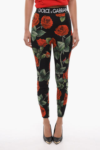 Silk Tapered-fit Trousers with Floral Motif