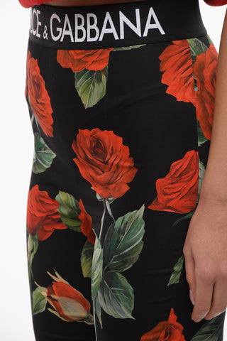 Silk Tapered-fit Trousers with Floral Motif