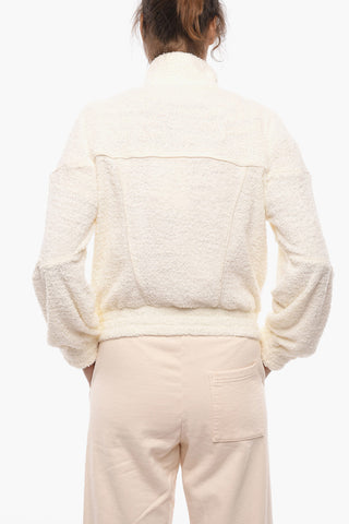 Felpa Mock Neck in Spugna CASSIE con Zip Frontale