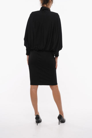 Vestito In Lana Con Maniche A Pipistrello