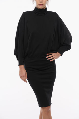 Vestito In Lana Con Maniche A Pipistrello