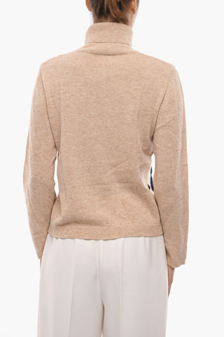 Maglia a Collo Alto con Motivo Romboidale