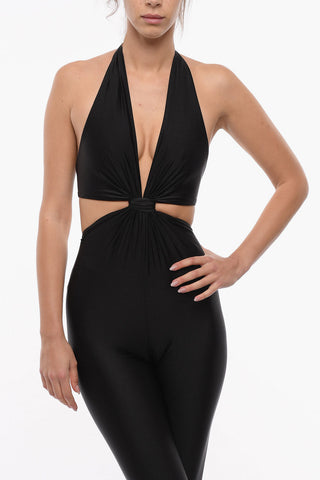 Halter Neck Jumpsuit With Cutouts
