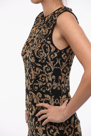 COUTURE! Baroque Motif Lurex Midi Dress