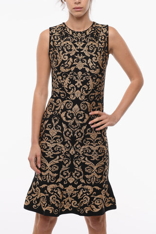 COUTURE! Baroque Motif Lurex Midi Dress