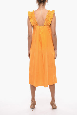 Ausgestelltes Maxikleid GILL mit gerafften Details