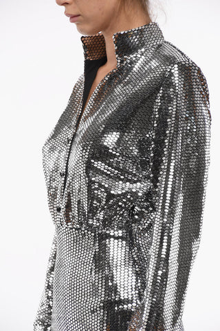 Holographic Effect EZRA Empire Mini Dress 