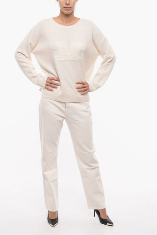 Logo Embroidered ASTER Crew-neck Cashmere Sweater