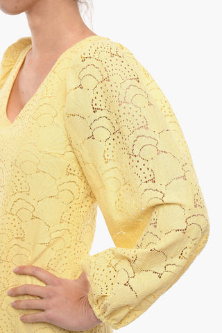 Lace Mini Dress ANAIN with Puff Sleeve