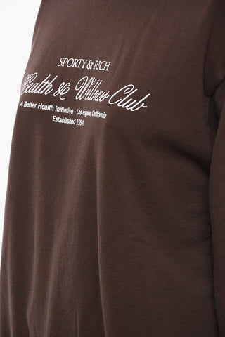 Fleeced-Cotton Crew-Neck Sweatshirt with Lettering Print