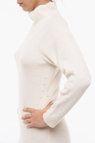 Ribbed Knitted ERIN Maxi Dress with Perforated Details