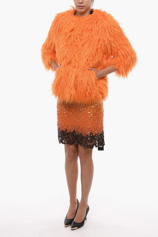 Eco-fur ROSS Coat with Back Bow