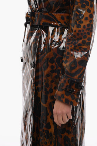 Animalier Motif Quilted Shiny Duster Coat