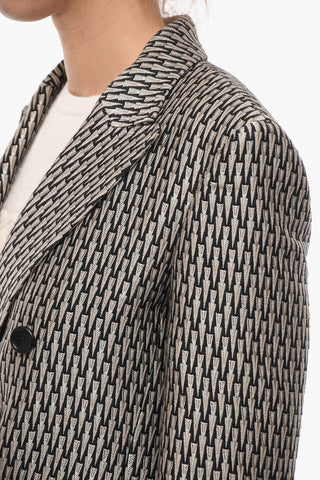 Embroidered Double Breasted Coat With Flap Pockets