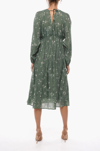 Maxi Kleid Im Empire-Stil GERTRUD Mit Blumenmuster Und Puffärmeln