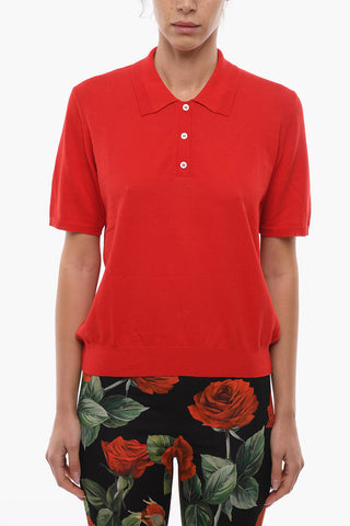 Cotton 3-Buttons Polo Shirt with Braided Detail