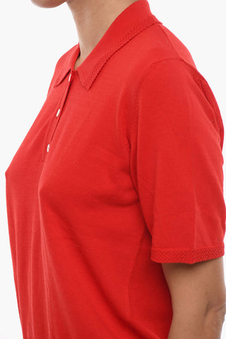 Cotton 3-Buttons Polo Shirt with Braided Detail