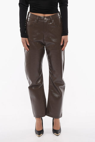 Patent Faux Leather Pants with 5 Pockets