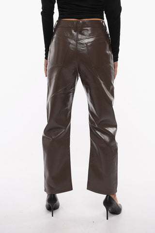 Patent Faux Leather Pants with 5 Pockets