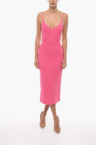 Ribbed ASHER Bodycon Maxi Dress with Backless