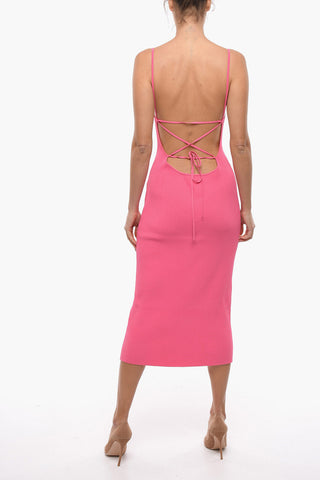 Ribbed ASHER Bodycon Maxi Dress with Backless