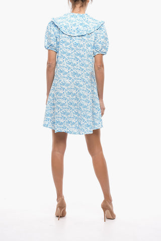 Floral-Pattern Mini Dress JYTTA with Decorative Ruffle Collar