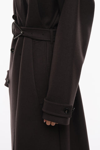 Cappotto Doppiopetto in Lana con Cintura