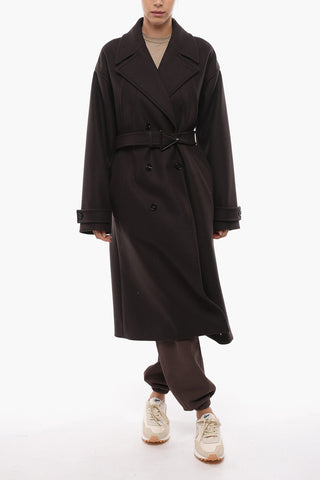 Cappotto Doppiopetto in Lana con Cintura
