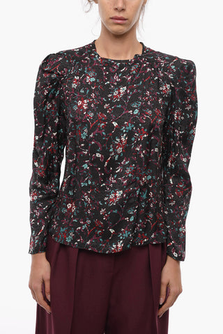 Blusa A Maniche Lunghe Con fantasia Floreale